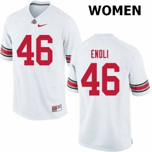 Women's Ohio State Buckeyes #46 Madu Enoli White Nike NCAA College Football Jersey March NQL0144UT